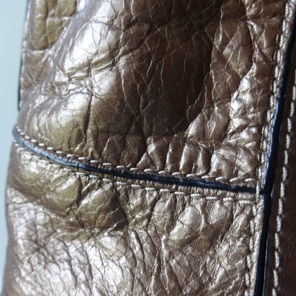 Giani Bernini leather copper color shoulder bag, top zipper closure very soft - Picture 3 of 16